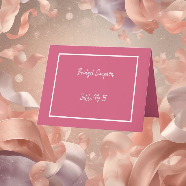 elegante rosa und weiße Gästekarten Dankeskarte (Von Creator hochgeladen)