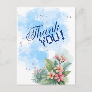 Elegante rosa und weiße Kath Golap-Aquarellkarte Postkarte