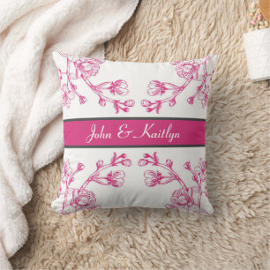 Elegante rosa und weiße Kirschblüte Kissen