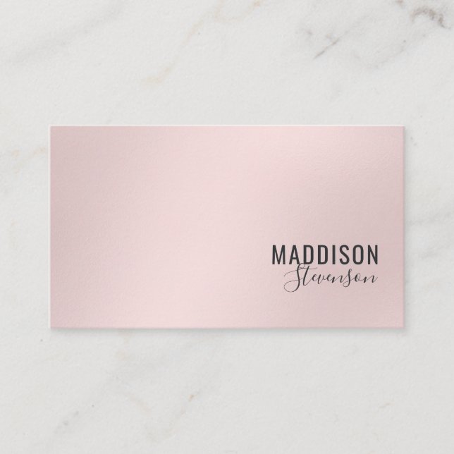 Elegante Rosa Visitenkarte (Vorderseite)