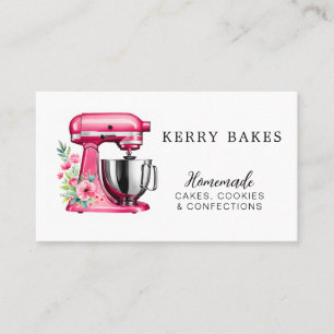 elegante rosa Wasserfarbe Bäckerei & Süßigkeiten G Visitenkarte