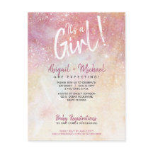 Elegante rosa Wasserfarbe Es ist eine Girl Baby Du