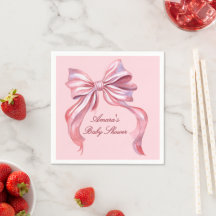 Elegante rosa Wasserfarbe Schleife Mädchen Baby Sh