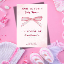 Elegante rosa Wasserfarben-Baby-Shower-Einladung