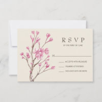 Elegante rosa Wasserfarben Cherry Blossom Hochzeit