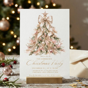 Elegante rosa Weihnachtsbaum Winter Einladung