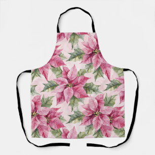 Elegante rosa Weihnachtsstern-Blumen Weihnachten Schürze