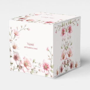 Elegante rosa weiße Blumen Geschenkbox Geschenkschachtel