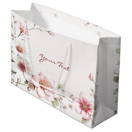 Elegante rosa weiße Blumenbeutel Große Geschenktüte