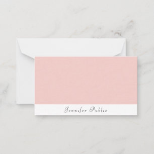 Elegante Rosa Weiße Kalligraphie Moderne Moderne M Mitteilungskarte