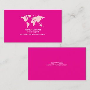 Elegante rosa Weltkarte Reiseagentur Visitenkarte