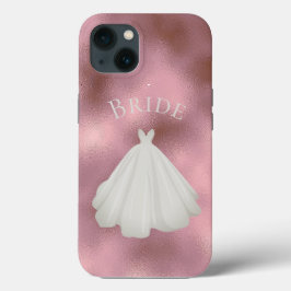 Elegante Rosa White Bride Gown Typografy Wedding  Case-Mate iPhone Hülle