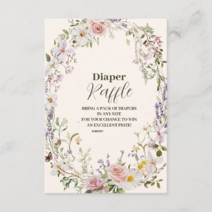 Elegante rosa Wildblumen Boho-Windel-Raffle Begleitkarte