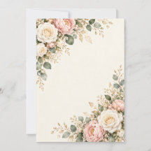 Elegante rosafarbene Aquarell-Blumen-Hochzeitseinl