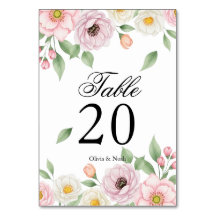 Elegante rosafarbene botanische Gartenhochzeitstis