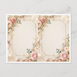 Elegante rosafarbene florale Hochzeits-Einladung m Einladungspostkarte