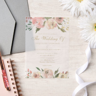 Elegante rosafarbene Gold-Blumen-Sommerhochzeit