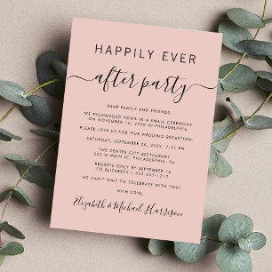 Elegante rosafarbene Hochzeitsempfangs-Einladung Einladung