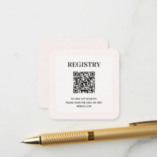 Elegante rosafarbene Hochzeitsgeschenk-Registrieru Begleitkarte