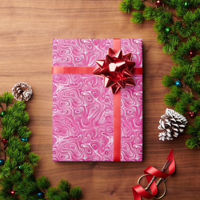 Elegante, rosafarbene Marmortextur abstrakt modern Geschenkpapier (Feiertagsgeschenk)