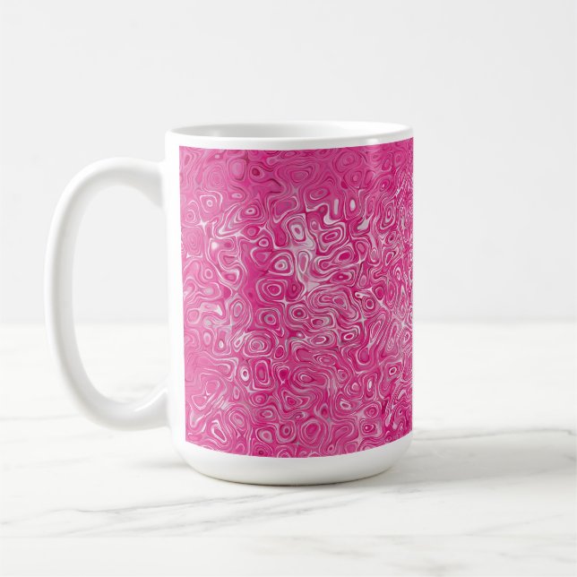 Elegante, rosafarbene Marmortextur abstrakt modern Kaffeetasse (Links)