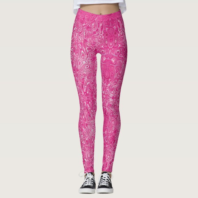 Elegante, rosafarbene Marmortextur abstrakt modern Leggings (Vorderseite)