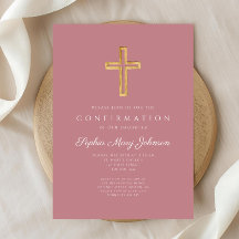 Elegante rosafarbene religiöse Cross Girl-Bestätig
