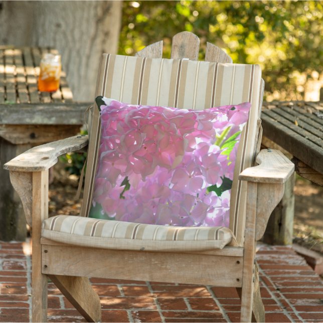 Elegante rosafarbene, rosa Blume, rosa Hydrangeas Kissen (Stuhl )