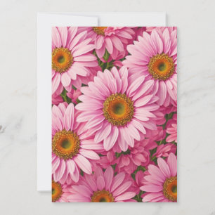 Elegante rosafarbene Rosa Blumen Rosa Gänse Einladung