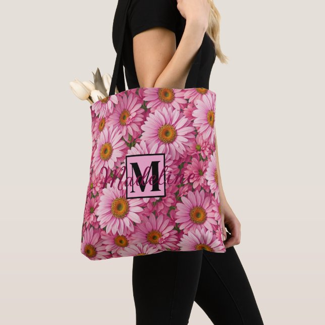 Elegante rosafarbene Rosa Blumen Rosa Gänse Tasche (Von Nahem)