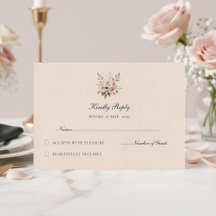 Elegante rosafarbene Rosen Hochzeit-RSVP-Karte