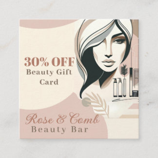 Elegante rosafarbene Salon-Rabatt-Geschenkkarte Rabattkarte