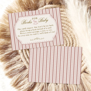 Elegante Rosafarbene Vintage-Bücher für Baby Begleitkarte