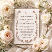 Elegante Rosalie-Letterpress-Blumenhochzeit