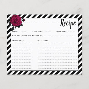 Elegante Rose Black Stripes Goth Bridal Rezept Kar