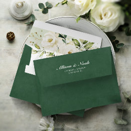 Élégante Rose blanche rose Mariage de verdure Enve