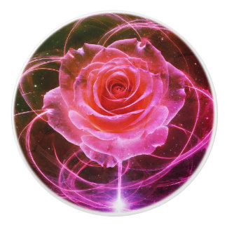 Elegante Rose Bloom: Akzent auf der Personalisiert Keramikknauf