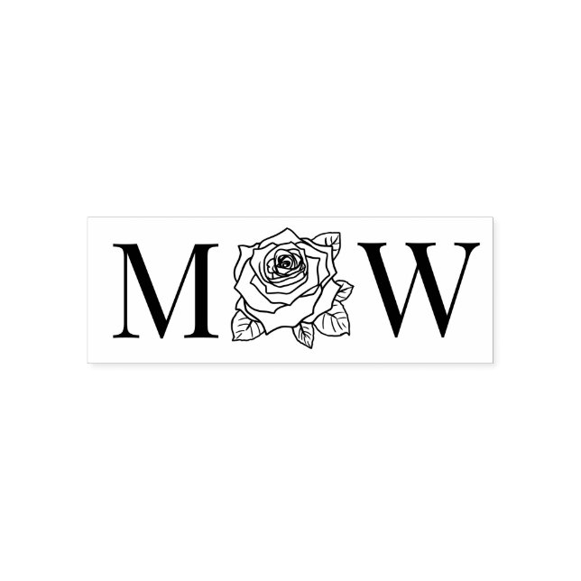 Elegante Rose Bloom Blume 2 Ursprüngliches Hochzei Permastempel (Design)