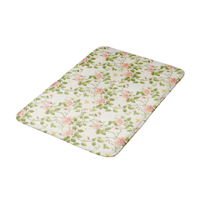 Elegante Rose Blüh Badematte (Schrägansicht)