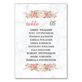 Elegante Rose Blume Custom Wedding Tischnummer