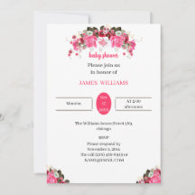 Elegante Rose Blume individuelle Babydusche