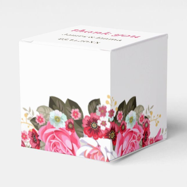 Elegante Rose Blume Personalisiert Hochzeit Geschenkschachtel (Vorderseite)