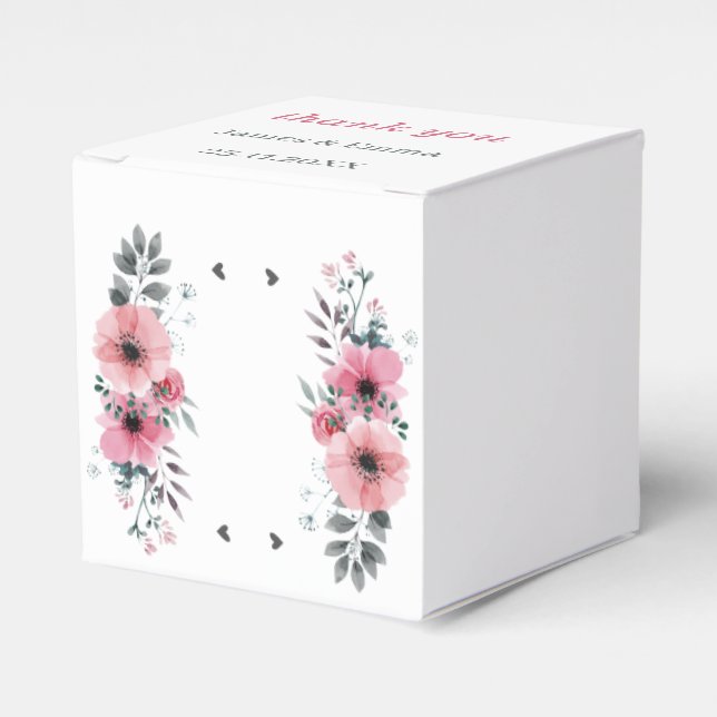 Elegante Rose Blume Personalisiert Hochzeit Geschenkschachtel (Vorderseite)
