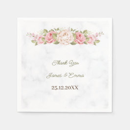 Elegante Rose Blume Personalisiert Serviette