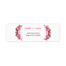 Elegante Rose Blume Personalisierte Rücksendeadres