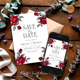 Elegante Rose Blumenhochzeit Speichern Sie die Dat Save The Date