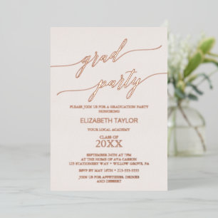 Elegante Rose   Blush Graduation Party Folieneinladung