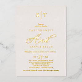 Elegante Rose | Blush Monogram Wedding Folieneinladung