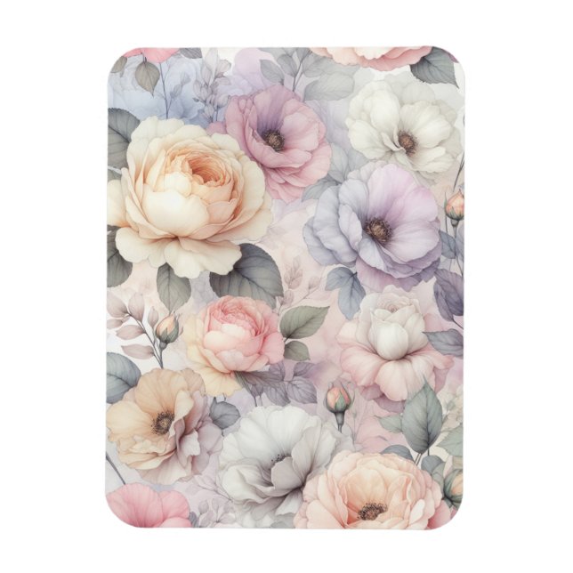 Elegante Rose Blüten Magnet (Vertikal)