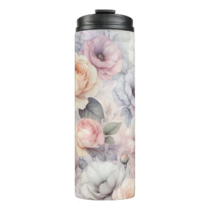 Elegante Rose Blüten Thermosbecher